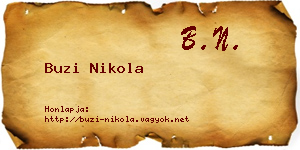 Buzi Nikola névjegykártya